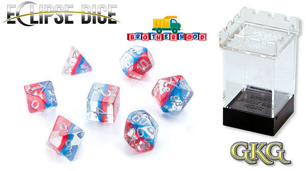 Gate Keeper Games: "Brotherhood” Eclipse Dice 7-Die Set Dice & Gaming Accessories Gate Keeper Games