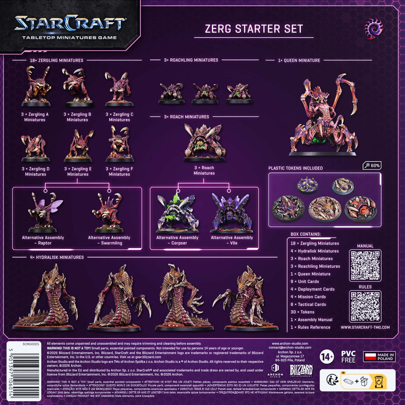 StarCraft: Tabletop Miniatures Game - Zerg Starter Set Founders Edition (Release Date: October 5) StarCraft: Tabletop Miniatures Game Archon Studio
