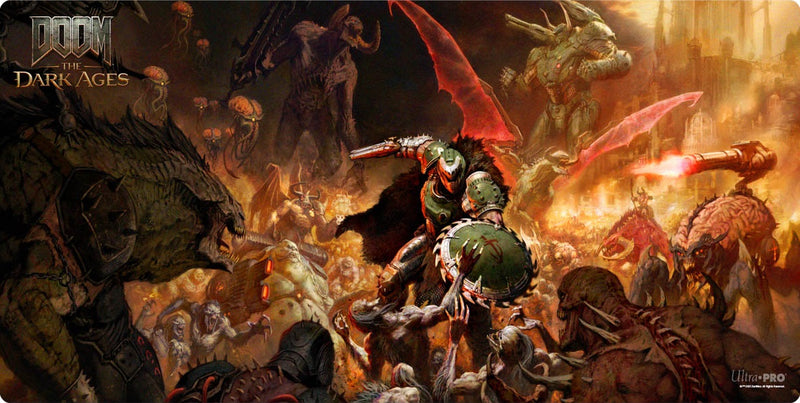 Ultra Pro: Extended Playmat - "Doom Slaying / Onslaught" Bethesda DOOM the Dark Ages Playmats Ultra Pro