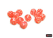 Chessex: 12Ct D6 Dice Set Luminary Festive - Dahlia/White (16mm) Dice & Gaming Accessories Chessex