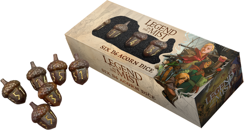 FanRoll: 6D6 Dice Set - "Resin Acorns" Legend in the Mist RPG Dice & Gaming Accessories Metallic Dice Games