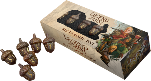 FanRoll: 6D6 Dice Set - "Resin Acorns" Legend in the Mist RPG Dice & Gaming Accessories Metallic Dice Games