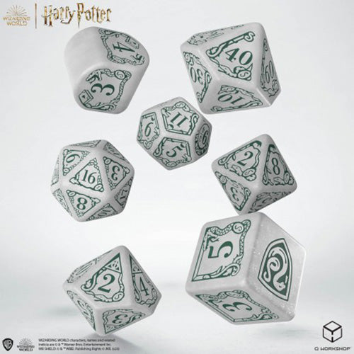 Q-Workshop: Slytherin White/Green 7-Die Set Dice & Gaming Accessories Q Workshop