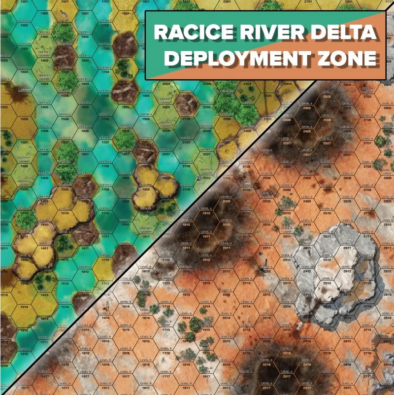 BattleTech: Battle Mat - Tukayyid Racice River Delta/Landing Zone Gaming Mat Catalyst Game Labs