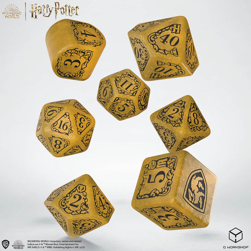 Q-Workshop: Hufflepuff Yellow/Black 7-Die Set Dice & Gaming Accessories Q Workshop