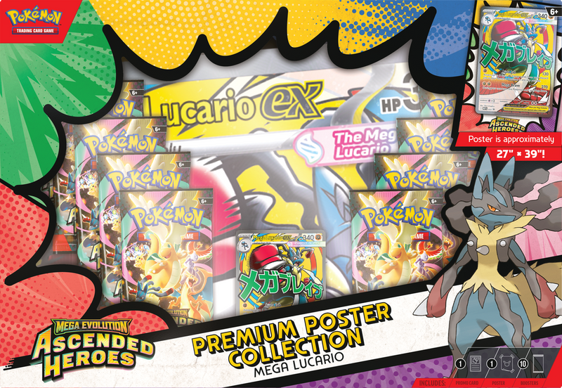 Pokémon Mega Evolution: Ascended Heroes - Premium Poster Collection (Mega Lucario) (Limit 2) Pokemon Sealed Pokémon