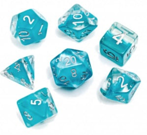 Gate Keeper Games: "Glacier” Neutron Dice 7-Die Set Dice & Gaming Accessories Gate Keeper Games
