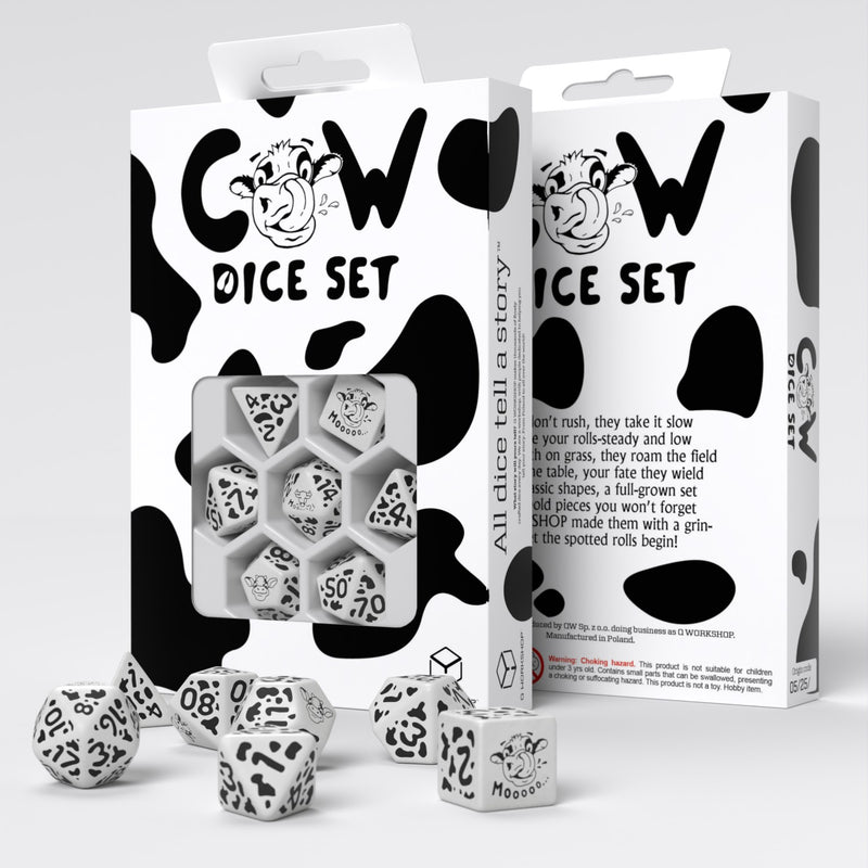 Q-Workshop: Moozilla - Cow 7-Die Set Dice & Gaming Accessories Q Workshop