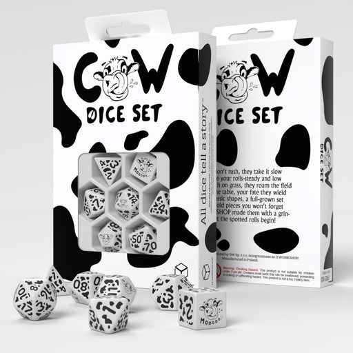 Q-Workshop: Moozilla - Cow 7-Die Set Dice & Gaming Accessories Q Workshop
