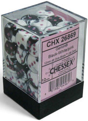Chessex: 36Ct D6 Dice Set Gemini - Black-White/Pink (12mm) Dice & Gaming Accessories Chessex