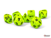 Chessex: Mega-Hedral 7 Die Dice Set Vortex - Bright Green/Black (20mm) Dice & Gaming Accessories Chessex