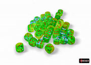 Chessex: 36Ct D6 Dice Set Luminary Gemini - Plasma Green-Teal/Orange (12mm) Dice & Gaming Accessories Chessex