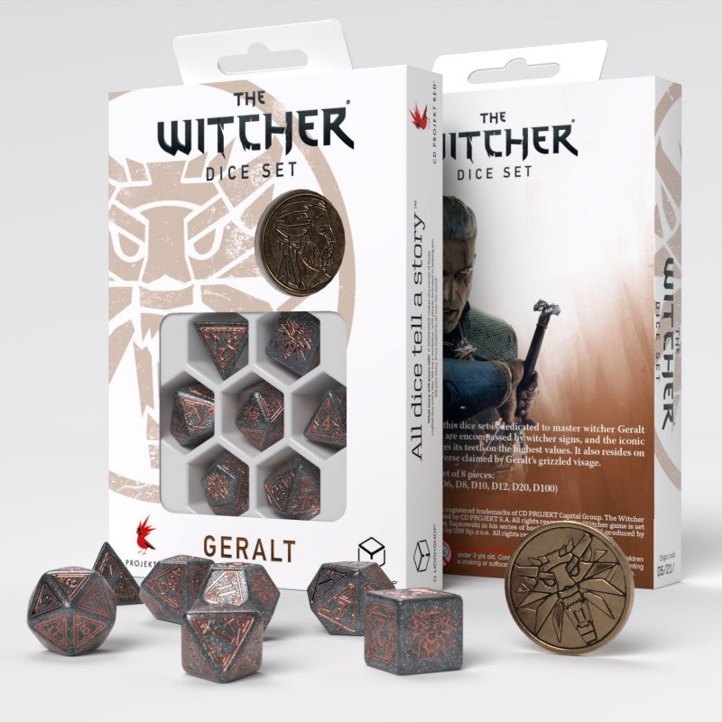 Q-Workshop: The Witcher Geralt Price of Neutrality 7-Die Set Dice & Gaming Accessories Q Workshop