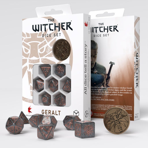 Q-Workshop: The Witcher Geralt Price of Neutrality 7-Die Set Dice & Gaming Accessories Q Workshop