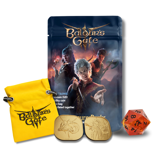 Sirius Dice: D&D Baldur's Gate 3 - Mystery Bag Oversized D20 w/Coin & Dice Bag Dice & Gaming Accessories Sirius Dice