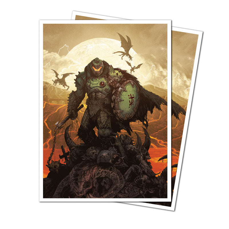 Ultra Pro: Apex Sleeves - "Doom Slain / Wrath" Bethesda DOOM the Dark Ages 105Ct Card Sleeves Ultra Pro