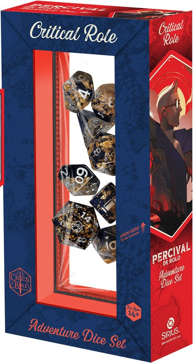 Sirius Dice: 7-Die Adventure Dice Set - "Percival De Rolo" Vox Machina Dice & Gaming Accessories Sirius Dice