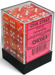 Chessex: 36Ct D6 Dice Set Luminary Festive - Dahlia/White (12mm) Dice & Gaming Accessories Chessex