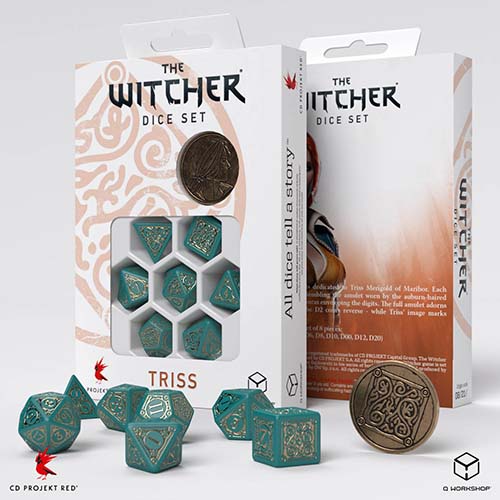 Q-Workshop: The Witcher Triss The Beautiful 7-Die Set Dice & Gaming Accessories Q Workshop