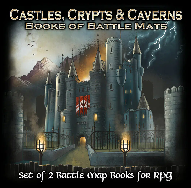 Book of Battle Mats: Castles, Crypts and Caverns RPG Miniatures Loke Mats   