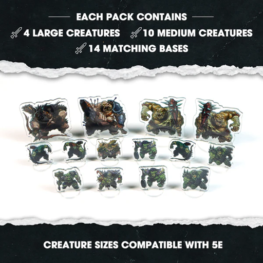 Dungeon Craft: Flat-Pack Minis - Orc Acrylic Standees RPG Miniatures 1985 Games