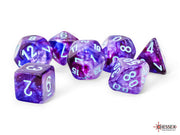 Chessex: Mega-Hedral 7 Die Dice Set Luminary Nebula - Nocturnal/Turquoise (20mm) Dice & Gaming Accessories Chessex