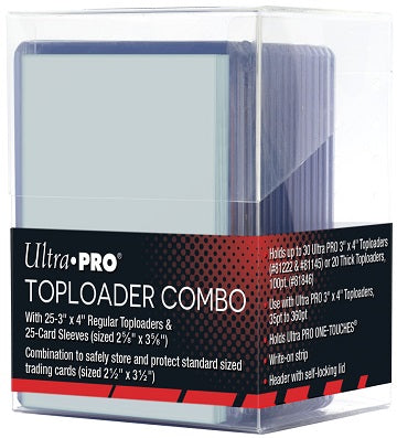 Ultra Pro: Toploader & Clear Sleeves Combo w/Clear Toploader Box 25Ct Card Sleeves Ultra Pro