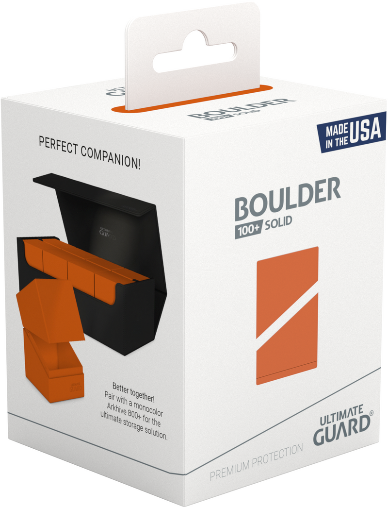 Ultimate Guard: Boulder 100+ - Solid Orange Deck Boxes & Storage Ultimate Guard