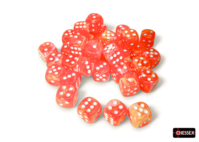 Chessex: 36Ct D6 Dice Set Luminary Festive - Dahlia/White (12mm) Dice & Gaming Accessories Chessex