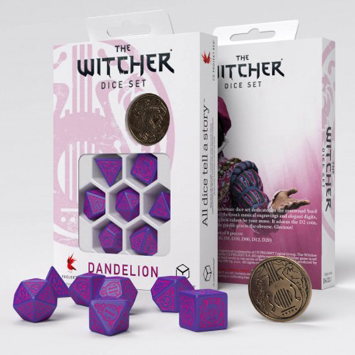Q-Workshop: The Witcher Dandelion Conqueror of Hearts 7-Die Set Dice & Gaming Accessories Q Workshop