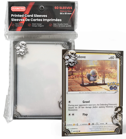 Evoretro: Standard Size Bordered Sleeves - Shadow Skull Frame 60Ct Card Sleeves Evoretro