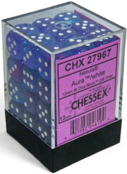 Chessex: Aura/white Luminary Nebula 36Ct D6 12mm Dice & Gaming Accessories Chessex