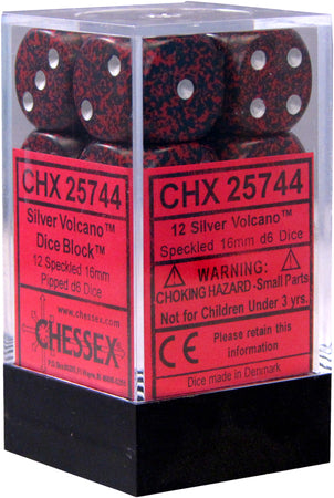 Chessex: 12Ct D6 Dice Set Speckled - Silver Volcano (16mm) Dice & Gaming Accessories Chessex