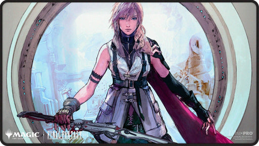 Ultra Pro: Black Stitched Playmat - "Lightning, Army of One" MTG Final Fantasy Universes Beyond Playmats Ultra Pro