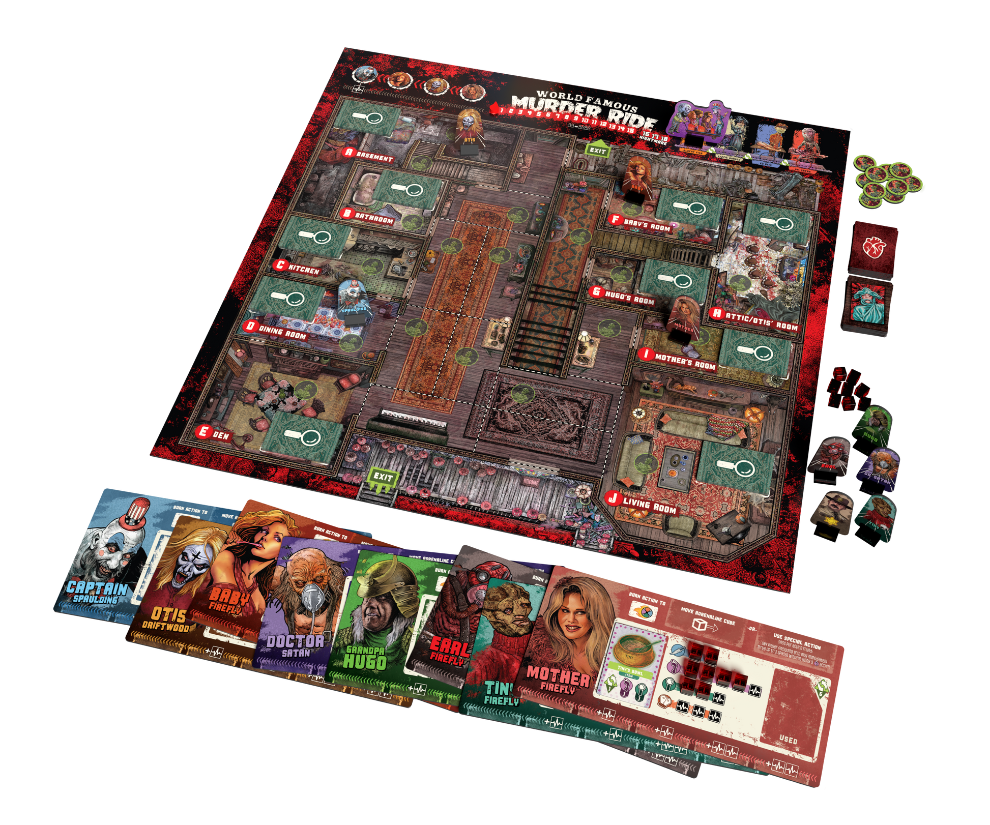 Rob Zombie's House of 1000 Corpses: A Game of Horror Board Games Trick or Treat Studios