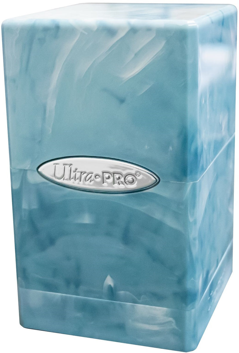 Ultra Pro: Satin Tower - Marble Light Blue/White Deck Boxes & Storage Ultra Pro