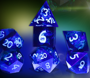 Sirius Dice: Sharp-Edged 7-Die Die Set Cloak and Dagger - Black Dice & Gaming Accessories Sirius Dice