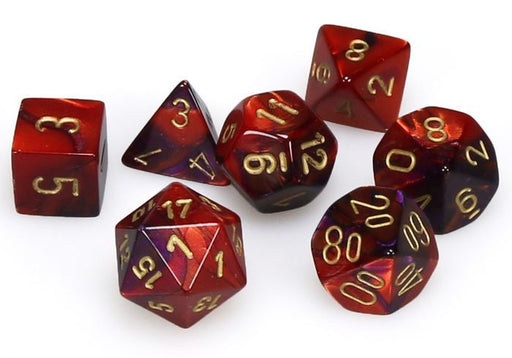 Chessex: Mini 7-Die Set Gemini - Purple-Red/Gold Dice & Gaming Accessories Chessex
