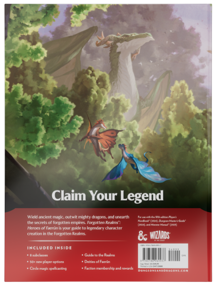 D&D: Forgotten Realms - Heroes of Faerûn Player Expansion Dungeons & Dragons 5E Wizards of the Coast