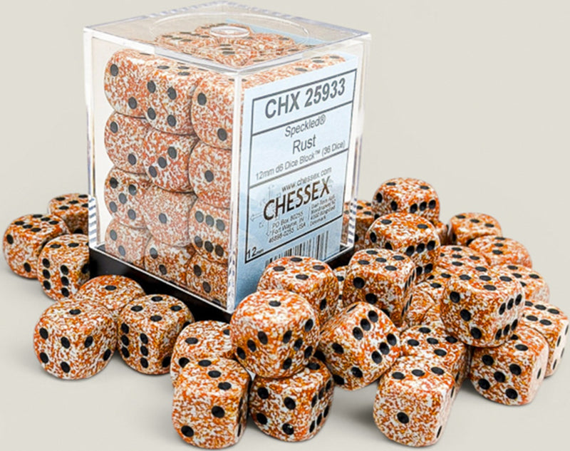 Chessex: 36Ct D6 Dice Set Speckled - Rust (12mm)