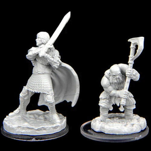 Critical Role Unpainted Miniatures: W2 Westruun Militia Swordsman & Kraghammer Axeman Unpainted Miniatures WizKids