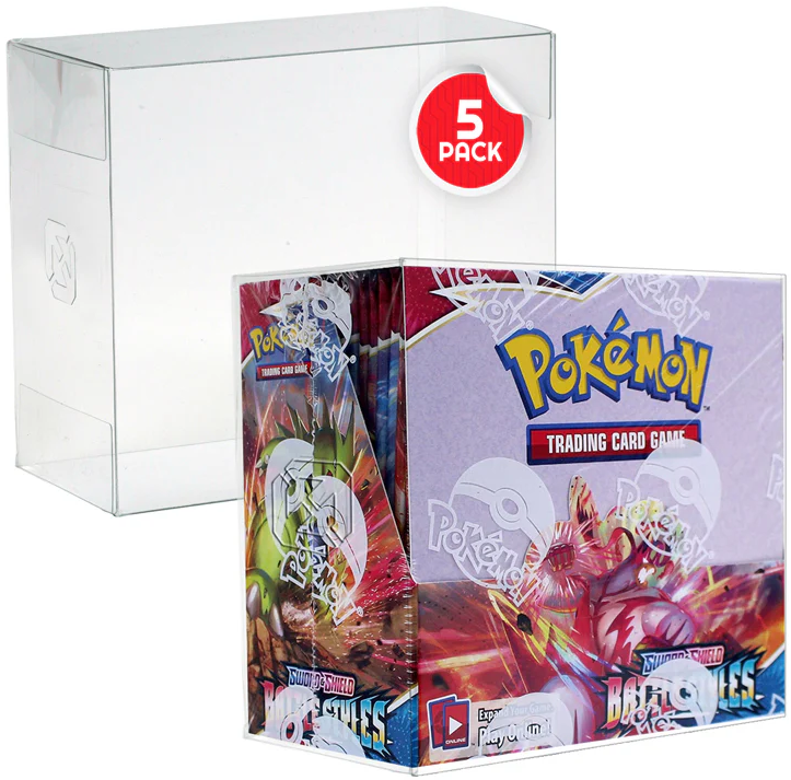 Evoretro: Soft Clear P.E.T. Plastic Protector - Pokemon Booster Box (0.5MM) 5-Pack Card Tools & Accessories Evoretro