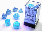 Chessex: 7-Die Set Luminary Borealis - Sky Blue/White Dice & Gaming Accessories Chessex