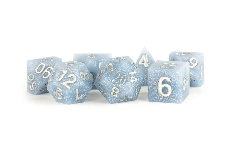 FanRoll: "Glacial Debris" Sharp Edge Silicone Rubber 7-Die RPG Set 16mm Dice & Gaming Accessories Metallic Dice Games