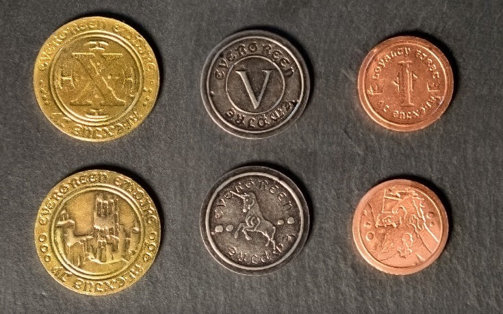 Metal Medieval Coins Board Game Upgrade Set 50Ct Dice & Gaming Accessories Imperial Publishing