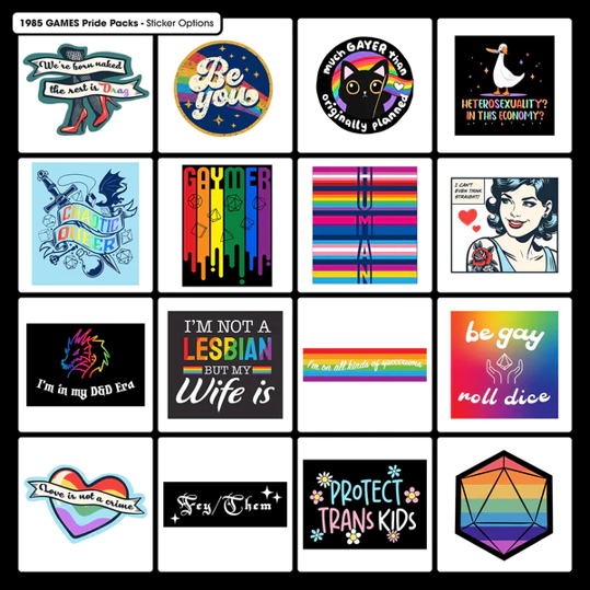1985 Games: Daniel Quasar Collab Pride Mystery 7-Die Dice Set w/Pin