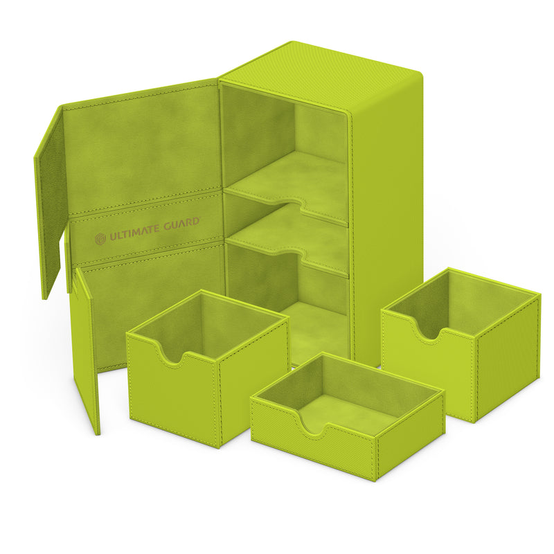 Ultimate Guard: Twin Flip'N'Tray Deck Case 200+ - Lime Deck Boxes & Storage Ultimate Guard