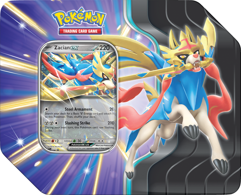 Pokémon - Slashing Legends Tin (Zacian ex) Pokemon Sealed Pokémon