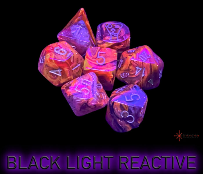 Chessex: 7-Die Set Lab Dice Borealis - Cosmos/Gold Dice & Gaming Accessories Chessex