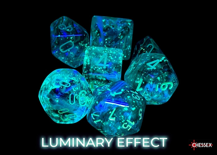 Chessex: 7-Die Set Luminary Borealis - Kelp/Light Green Dice & Gaming Accessories Chessex